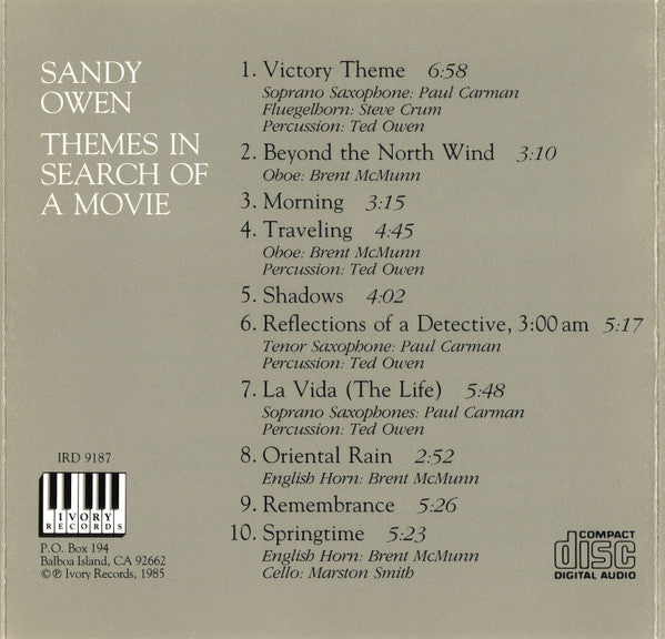 Sandy Owen : Themes In Search Of A Movie (CD, Album)