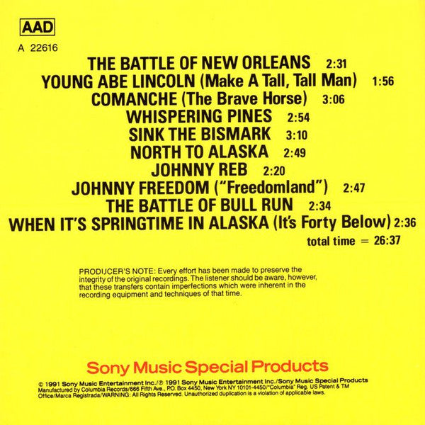 Johnny Horton : The Singing American (CD, Comp)