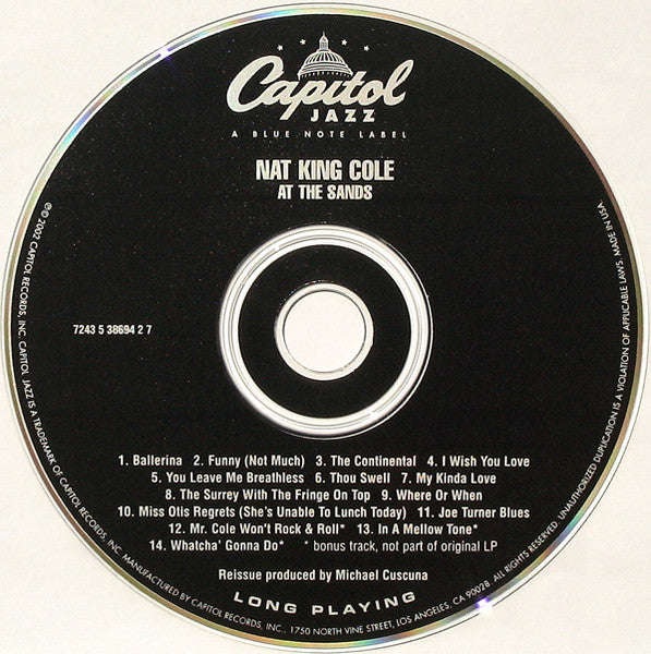 Nat King Cole : At The Sands (CD, Album, RE, RM)