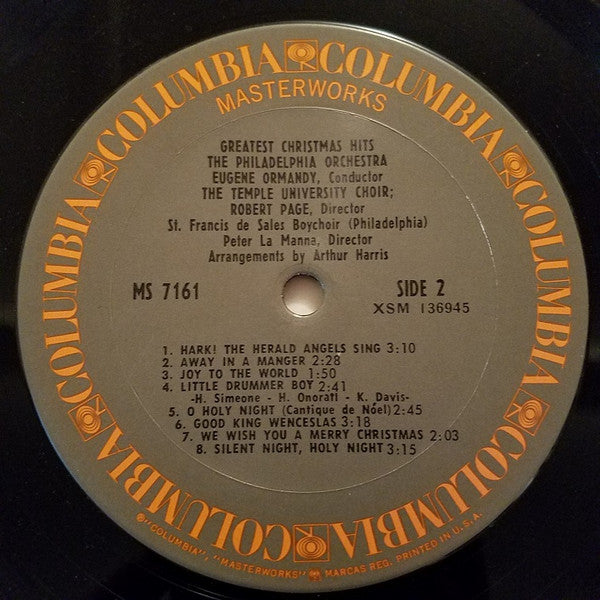 The Philadelphia Orchestra, Eugene Ormandy, The Temple University Choirs, Robert Page : Greatest Christmas Hits (LP)