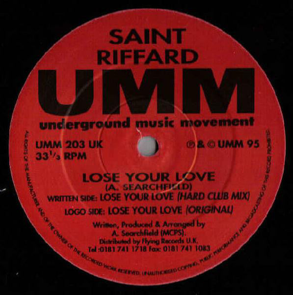 Saint Riffard : Lose Your Love (12")