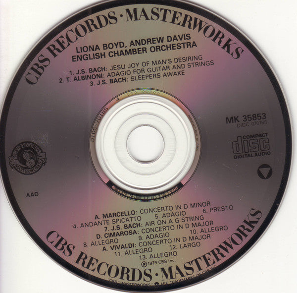 Liona Boyd, Andrew Davis, English Chamber Orchestra : Albinoni, Bach, Cimarosa, Marcello, Vivaldi (CD, Album, RE)