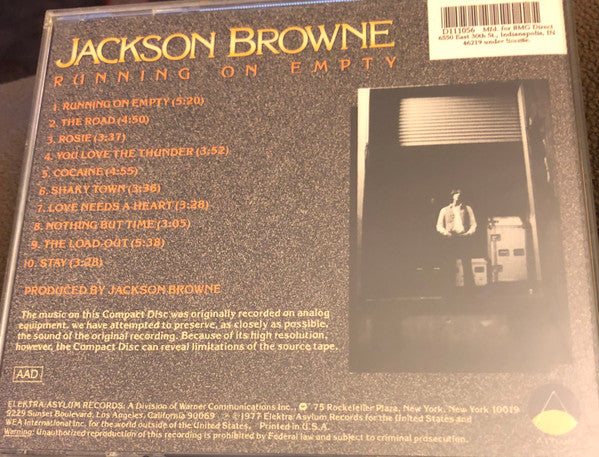 Jackson Browne : Running On Empty (CD, Album, Club, RE, WEA)