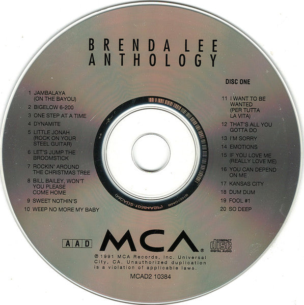 Brenda Lee : Anthology 1956-1980 (2xCD, Comp, RE, Tec)