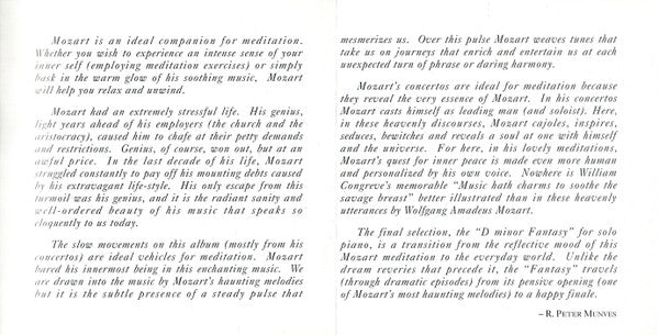 Mozart* : Mozart For Meditation - Quiet Music For Quiet Times (CD, Comp)