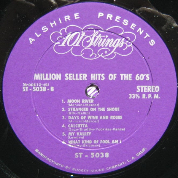 101 Strings : Million Seller Hit Songs Of The 60's (LP, Album)
