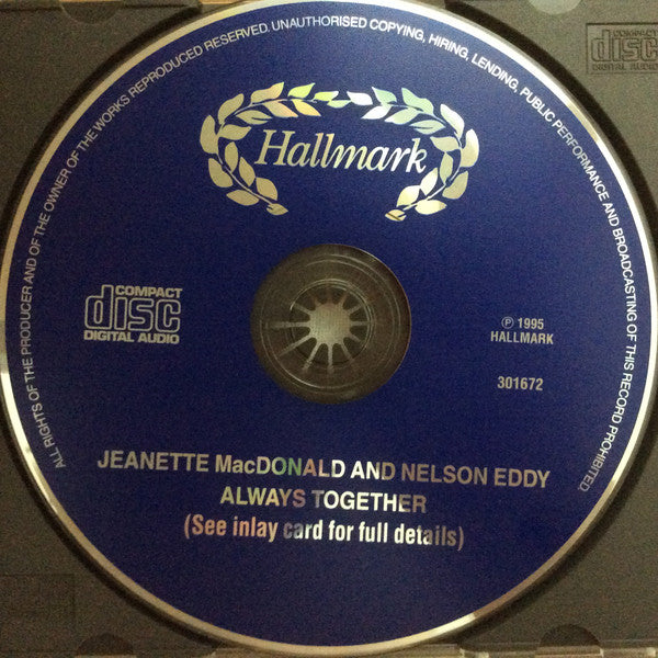 Jeanette MacDonald, Nelson Eddy : Always Together (CD, Comp, Mono)