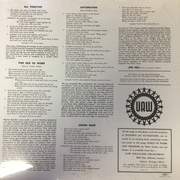 Various : Songs For A Better Tomorrow (LP, Mono)
