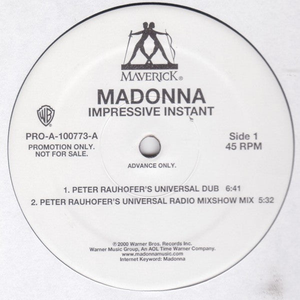 Madonna : Impressive Instant (12", Advance, Promo)