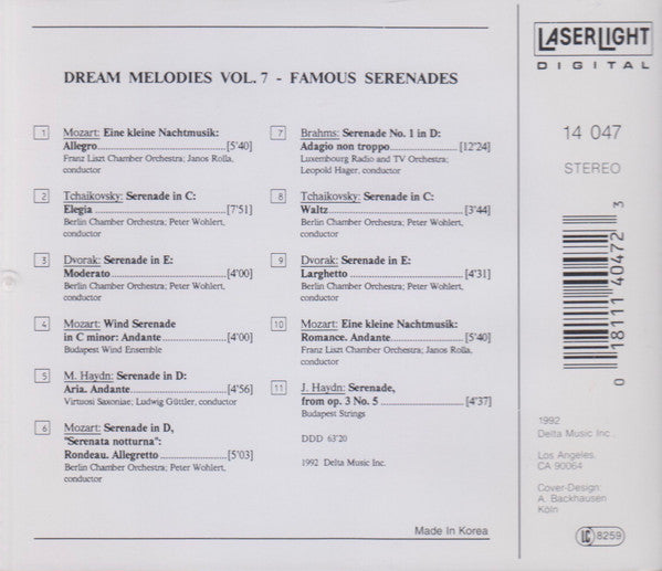 Various : Dream Melodies Vol. 7 - Serenades (CD, Comp, RE)