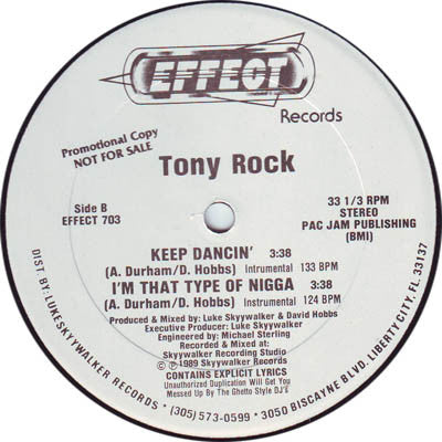 Tony Rock : Keep Dancin' (12", Promo)