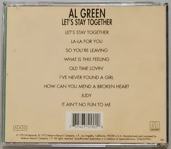 Al Green : Let's Stay Together (CD, Album, RE)