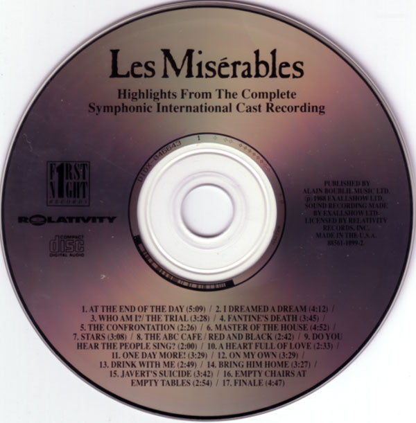 Alain Boublil & Claude Michel Schönberg* : Les Misérables: Highlights From The Complete Symphonic International Cast Recording (CD)