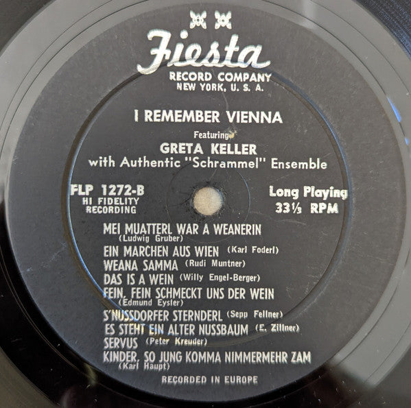 Greta Keller : I Remember Vienna (LP, Comp)