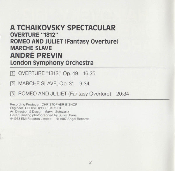 London Symphony Orchestra Conducted By André Previn : A Tchaikovsky Spectacular (CD)