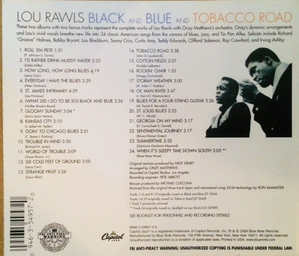Lou Rawls : Black And Blue And Tobacco Road (CD, Comp, RM)