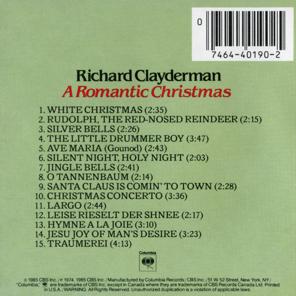 Richard Clayderman : A Romantic Christmas (CD, Album)