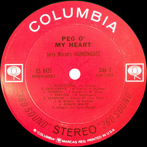Jerry Murad's Harmonicats : Peg O' My Heart (LP, Album, RE)