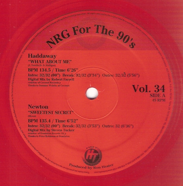 Various : NRG For The 90's Vol. 34 (12", Maxi, Promo, Red)