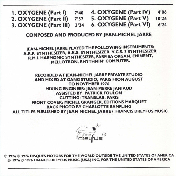 Jean Michel Jarre* : Oxygène (CD, Album, RE)