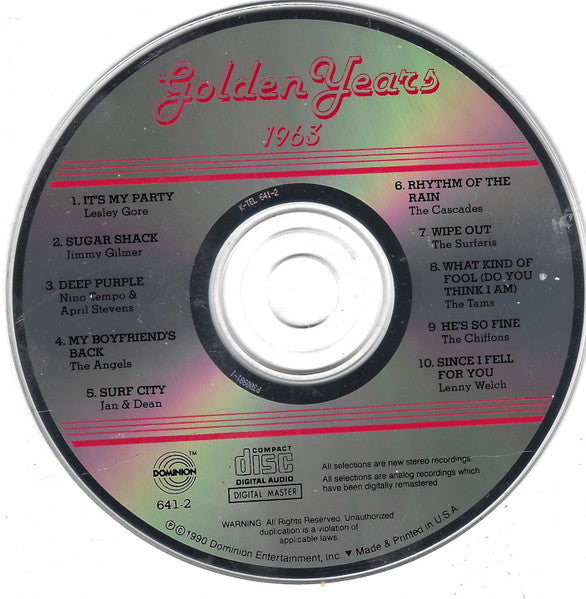 Various : Golden Years 1963 (CD)
