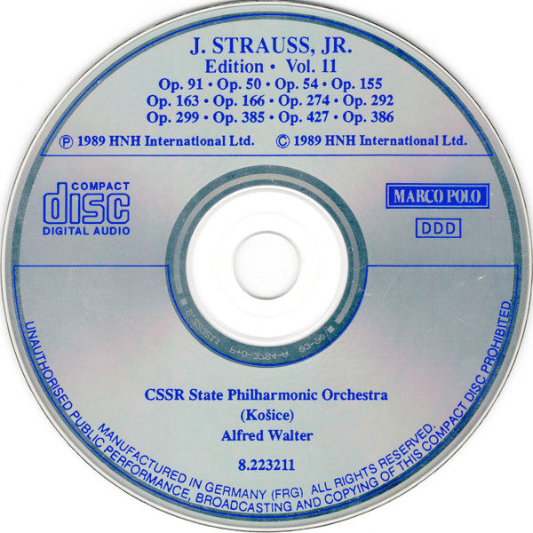 J. Strauss, Jr*, CSSR State Philharmonic Orchestra (Košice)* : Edition · Vol. 11 (CD, Album)