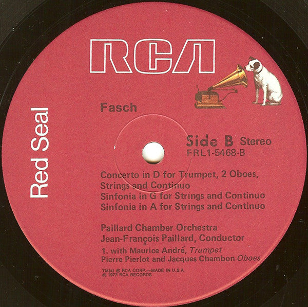 Johann Pachelbel, Johann Friedrich Fasch, Maurice André, Orchestre De Chambre Jean-François Paillard : The Pachelbel Canon And Two Suites For Strings / Two Sinfonias And Concerto For Trumpet (LP, Album)
