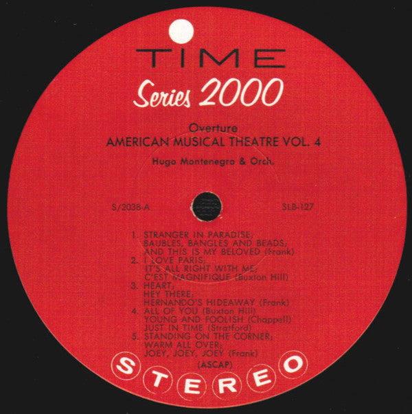 Hugo Montenegro And His Orchestra : Overture, American Musical Theatre (Vol. 4 1953-1960) (LP, Los)