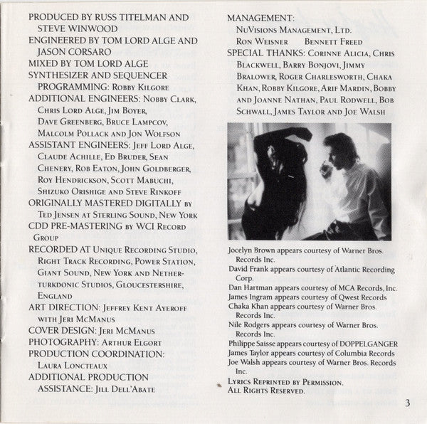 Steve Winwood : Back In The High Life (CD, Album)