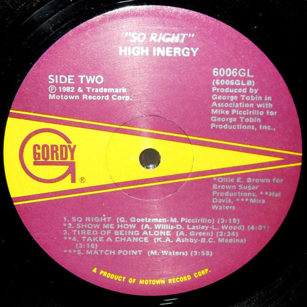 High Inergy : So Right (LP, Album)