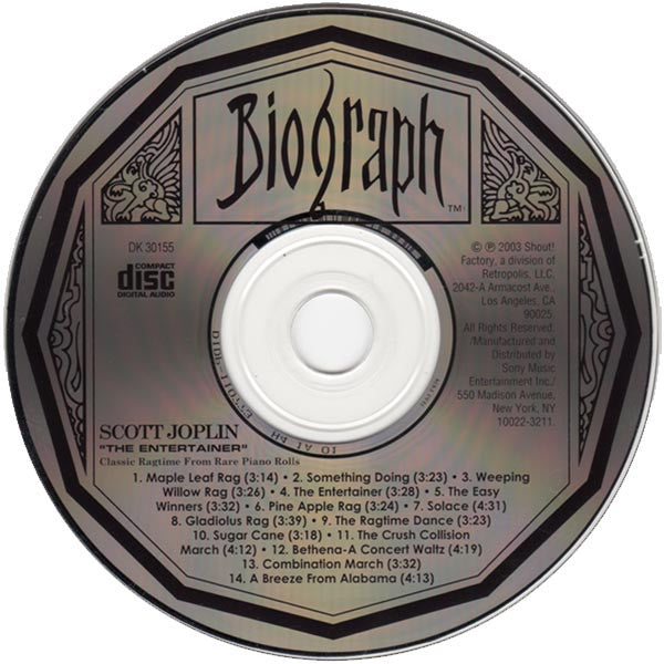 Scott Joplin : The Entertainer (CD, Comp, RE)