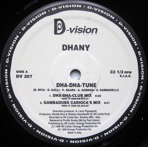 Dhany : Dha Dha Tune (12")