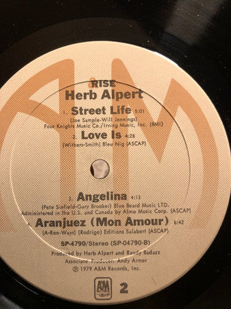 Herb Alpert : Rise (LP, Album, Ter)