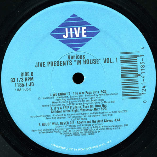 Various : Jive Presents "In House" Volume 1 (Full Length Extended Remixes) (LP, Comp)