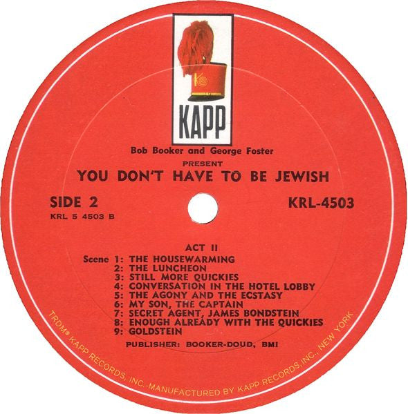 Bob Booker And George Foster : Present: You Don't Have To Be Jewish (LP, Album, Mono)