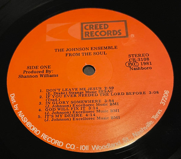 The Johnson Ensemble : From The Soul (LP, Album)