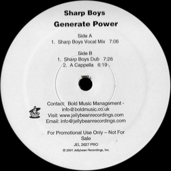 Sharp Boys* : Generate Power (12", Promo)