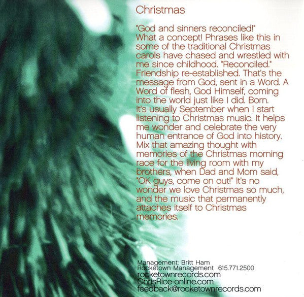 Chris Rice : The Living Room Sessions: Christmas (CD, Album)