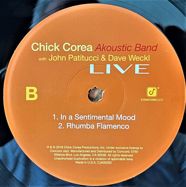 Chick Corea Akoustic Band With John Patitucci And Dave Weckl : Live (3xLP, Album, RE)