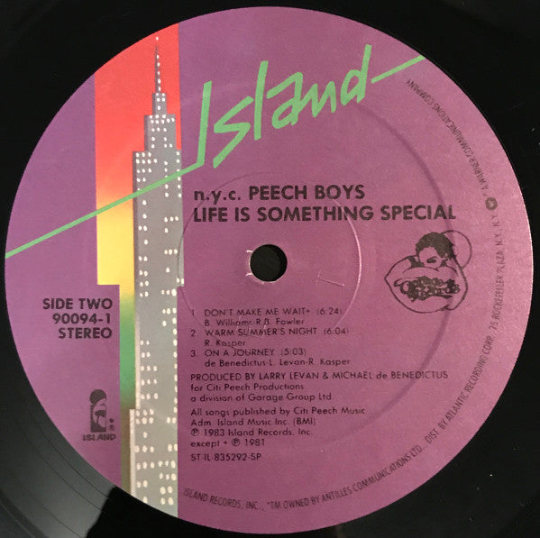 N.Y.C. Peech Boys* : Life Is Something Special (LP, Album, SRC)