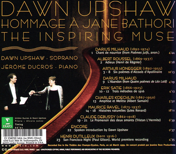 Jérôme Ducros, Dawn Upshaw : Hommage À Jane Bathori - The Inspiring Muse (CD, Album, Club)