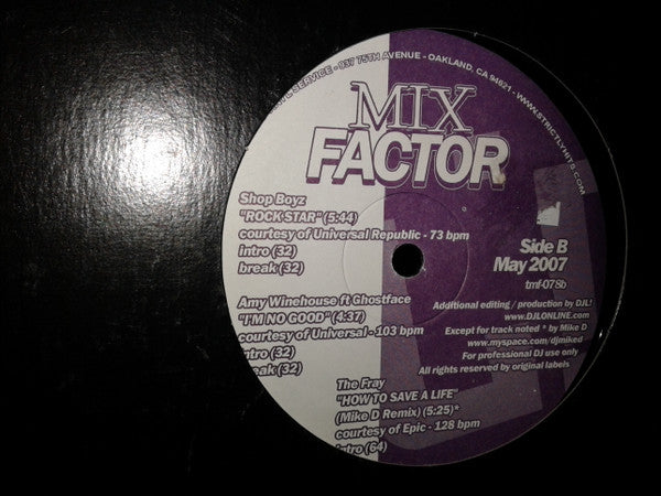 Various : Mix Factor (May 2007) (12", Comp)