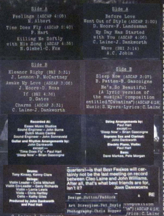 Cleo Laine And John Williams (7) : Best Friends (LP, Album, RE)