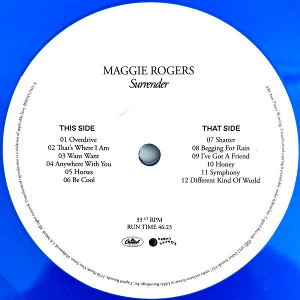 Maggie Rogers : Surrender (LP, Album, Ltd, Blu)