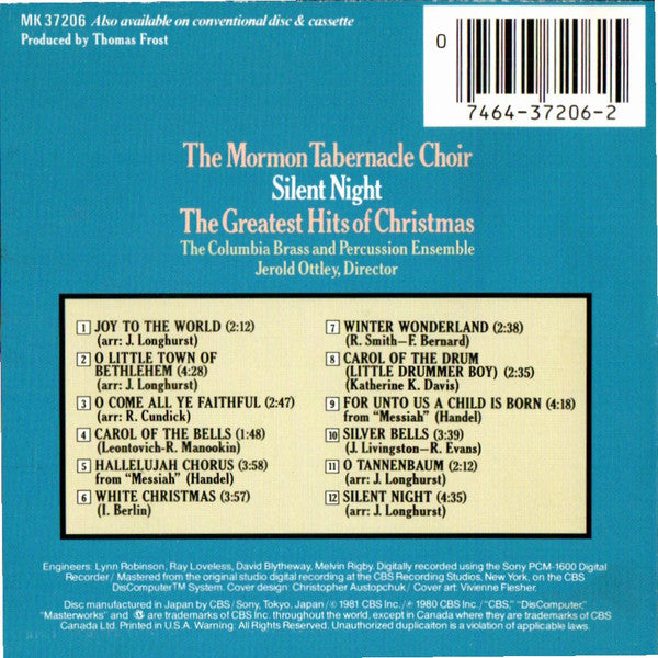 The Mormon Tabernacle Choir* / The Columbia Brass And Percussion Ensemble : Silent Night: The Greatest Hits Of Christmas (CD, RE)