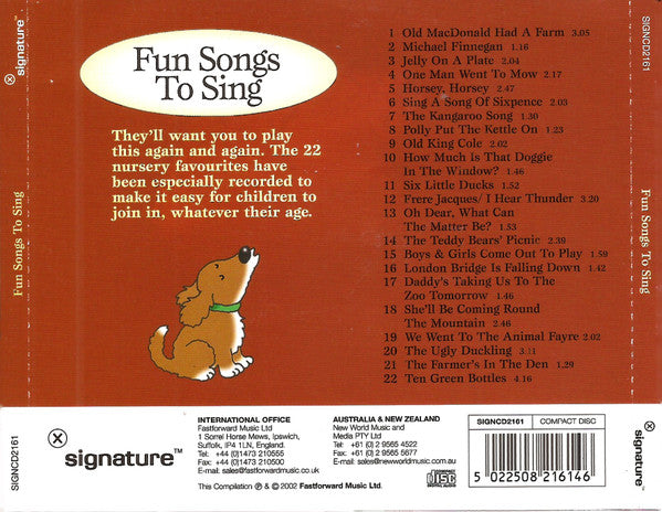 Unknown Artist : Fun Songs To Sing (CD)