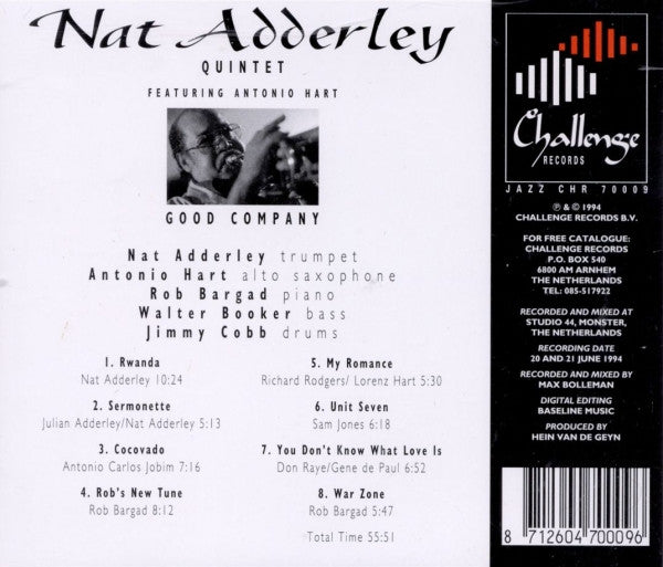 Nat Adderley Quintet featuring Antonio Hart : Good Company (CD, Album)