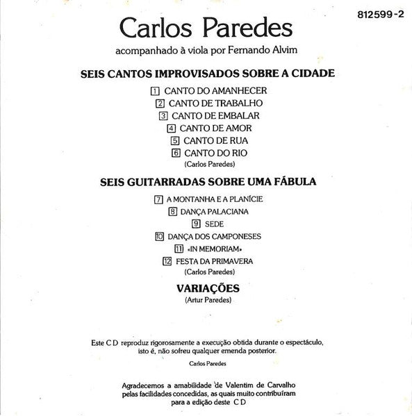 Carlos Paredes : Concerto Em Frankfurt (CD, Album, RE)