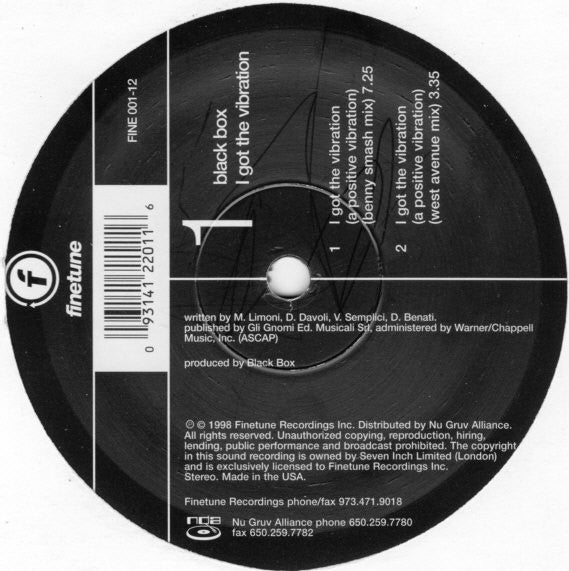 Black Box : I Got The Vibration (12")