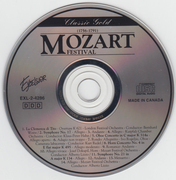 Wolfgang Amadeus Mozart : Mozart Festival (CD, Comp)